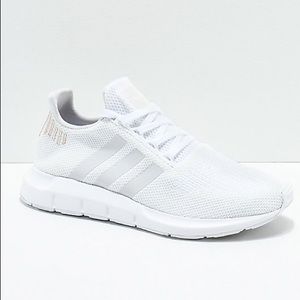 White Rose Gold Adidas Shoes